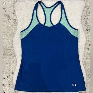 Under Armour Royal Blue and Teal Tank with Silver Logo